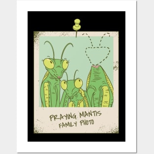 Happy Family - Praying Mantis Family Photo Funny Gift Posters and Art